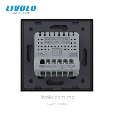 Умный проходной сенсорный выключатель Livolo, протокол ЕС, 2 клавиши, Черный, Черный