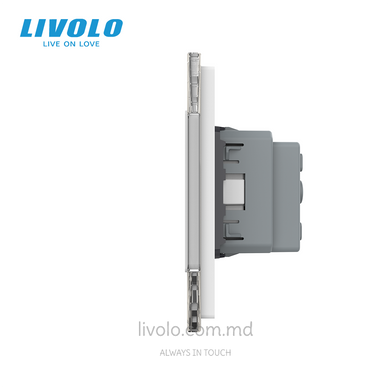 Блок из 5 розеток Livolo Schuko, 5 постов, Белый