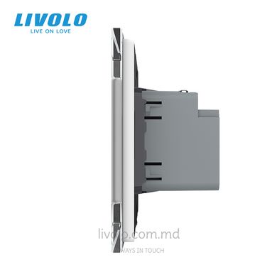 Розетка USB type C с блоком питания 45W Livolo, Белый, Белый
