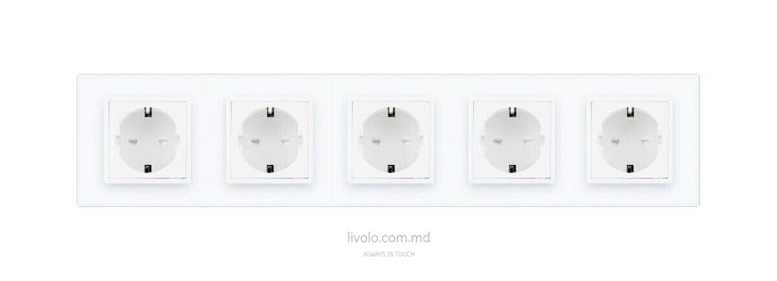 Розетка Livolo 5 модулей Белый