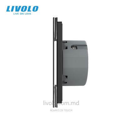 Сенсорный выключатель Livolo 3 клавиши (1+1+1), 3 поста Черный