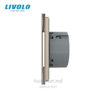 Сенсорный выключатель Livolo 3 клавиши (1+1+1), 3 поста Золотой