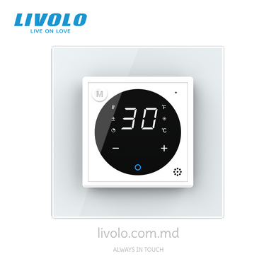 Termostat inteligent (EC) pentru podea calda cu senzor extern LIVOLO, Alb, Alb