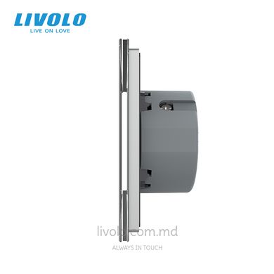 Сенсорный выключатель Livolo 3 клавиши (1+1+1), 3 поста Серый