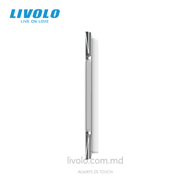Стеклянная панель Livolo для квадратного подрозетника, 1 клавиша + модульная рамка 45&times;45 мм, 4 модуля, Белая