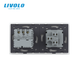 Механический проходной выключатель Livolo 1 клавиша + 1 розетка с USB-C, 2 поста, Белый