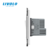 Механический проходной выключатель Livolo 1 клавиша + 1 розетка с USB-C, 2 поста, Белый