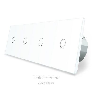 Сенсорный выключатель Livolo 4 клавиши (1+1+1+1), 4 поста Белый
