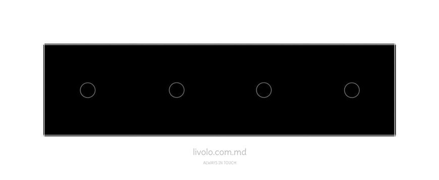 Сенсорный выключатель Livolo 4 клавиши (1+1+1+1), 4 поста Черный