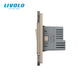 Механический проходной выключатель Livolo 1 клавиша + 1 розетка с USB-C, 2 поста, Золотой