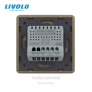 Сенсорный выключатель Livolo 1 клавиша 1 пост Золотой 2.5D