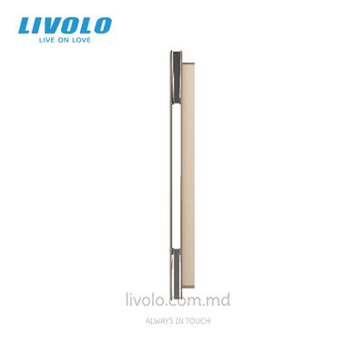 Панель для двух сенсорных выключателей Livolo, 4 клавиши (2+2), стекло, цвет Золотой