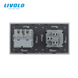 Механический проходной выключатель Livolo 1 клавиша + 1 розетка с USB-C, 2 поста, Серый