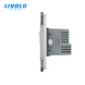 Механический проходной выключатель Livolo 1 клавиша + 1 розетка с USB-C, 2 поста, Серый