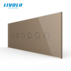 Сенсорный выключатель Livolo, 2+2+2 клавиши, для квадратного подрозетника 7M, Золотой