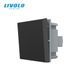 Modul &icirc;ntrerupător mecanic cap-scară Livolo, 1 clapă, 45&times;45 mm, Negru