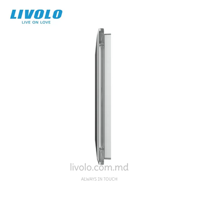 Панель для сенсорного выключателя Livolo, 1 клавиша, стекло, цвет Серый 2.5D