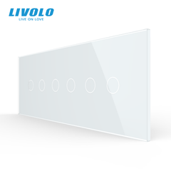 Стеклянная панель Livolo для квадратного подрозетника, 2 клавиши + 2 клавиши + 2 клавиши, 7 модулей, Белая