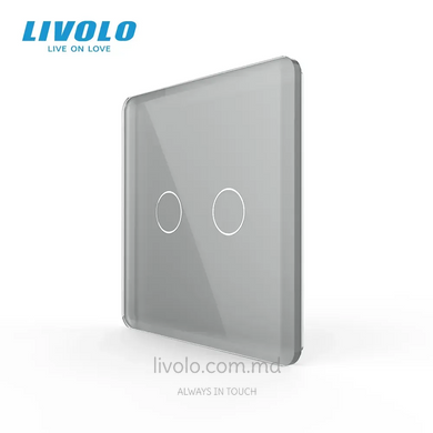 Panou &icirc;ntrerupător tactil LIVOLO 2 clape, Gri 2.5D