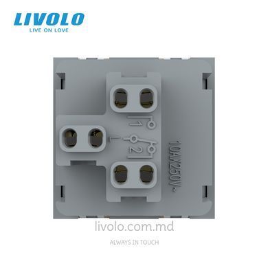 Modul &icirc;ntrerupător mecanic cap-scară Livolo, 1 clapă, 45&times;45 mm, Auriu