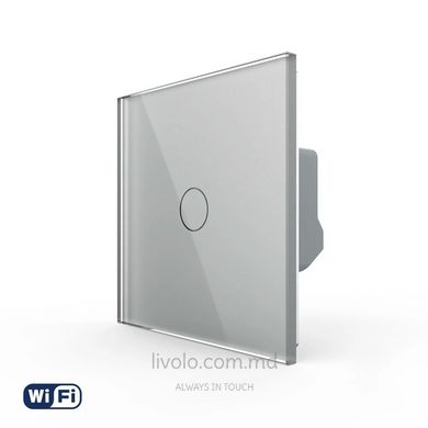 Сенсорный одноклавишный выключатель Wi-Fi Livolo, Серый, Cерый