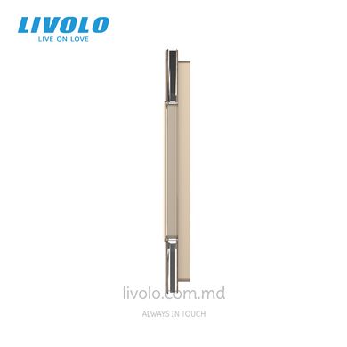 Панель для сенсорного выключателя и розетки Livolo, 2 клавиши, стекло, цвет Золотой