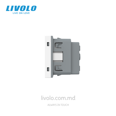 Modul priză tip Schuko LIVOLO, 16A, Alb