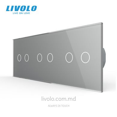 Întrerupător tactil LIVOLO 6 clape (2+2+2), 3 posturi, Sur