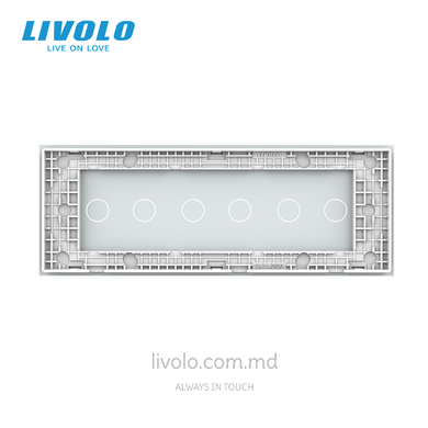 Panou din sticlă Livolo pentru doză pătrată, 2 clape + 2 clape + 2 clape, 7 module, Alb