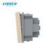Modul &icirc;ntrerupător mecanic cap-scară Livolo, 1 clapă, 45&times;45 mm, Auriu