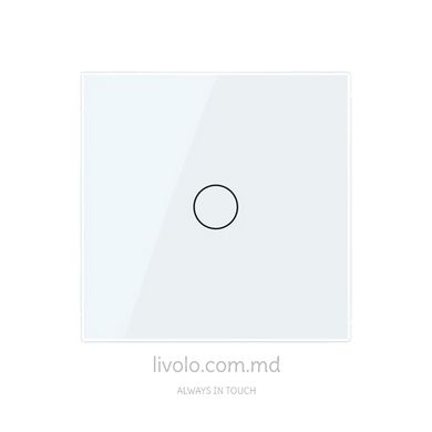 Сенсорный одноклавишный проходной выключатель Wi-Fi Livolo, Белый, Белый