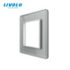 Рамка для розетки Livolo 1 пост, стекло, цвет Серый 2.5D