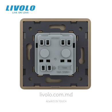 Priză Livolo tip Schuko simplă, Auriu 2.5D