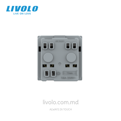 Modul priză tip Schuko LIVOLO, 16A, Auriu